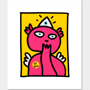 Pink Cool Alien Graffiti Posters and Art